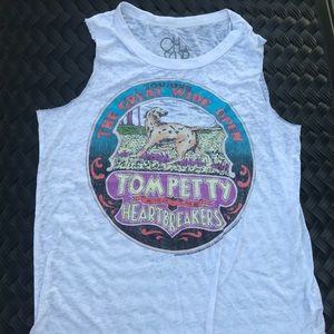 White Distressed Tom Petty Tank.